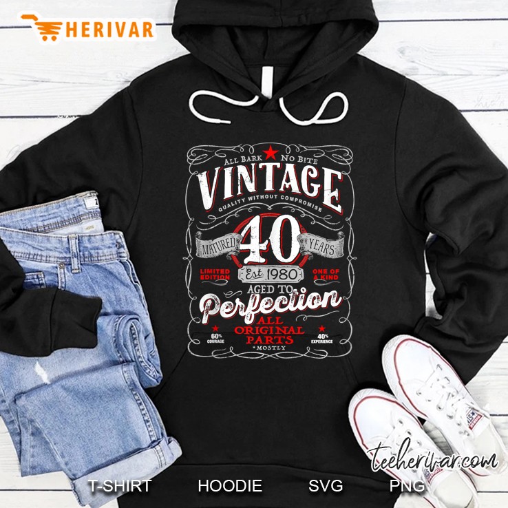 Vintage 40Th Birthday Shirt For Him 1980 Aged To Perfection Tank Top Hoodie