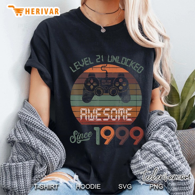 Vintage Video Game 21St Birthday Gamers Kids Youth 21 Years Hoodie