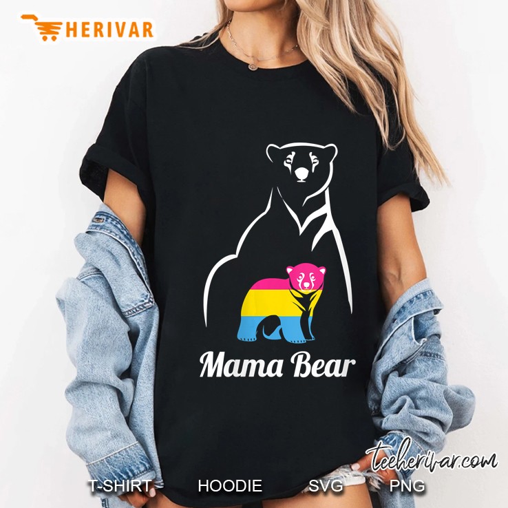 Womens Lgbt Pansexual Pride Mama Bear Pan Gift V-Neck Ladies Tee