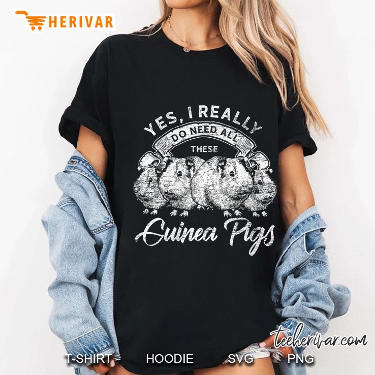 Womens Yes I Really Do Need All These Guinea Pigs V-Neck Hoodie