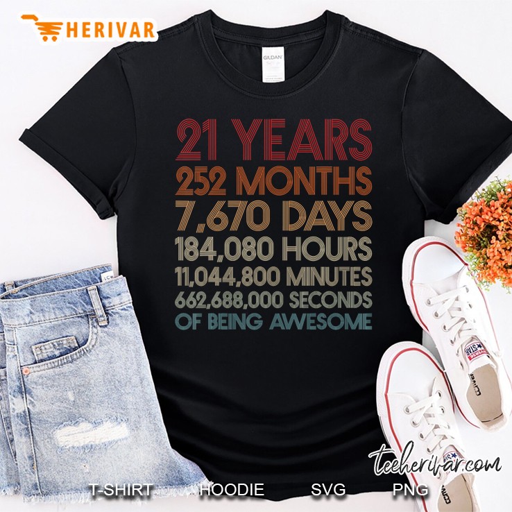 21 Years Of Being Awesome Boys And Girls 21St Birthday Shirt