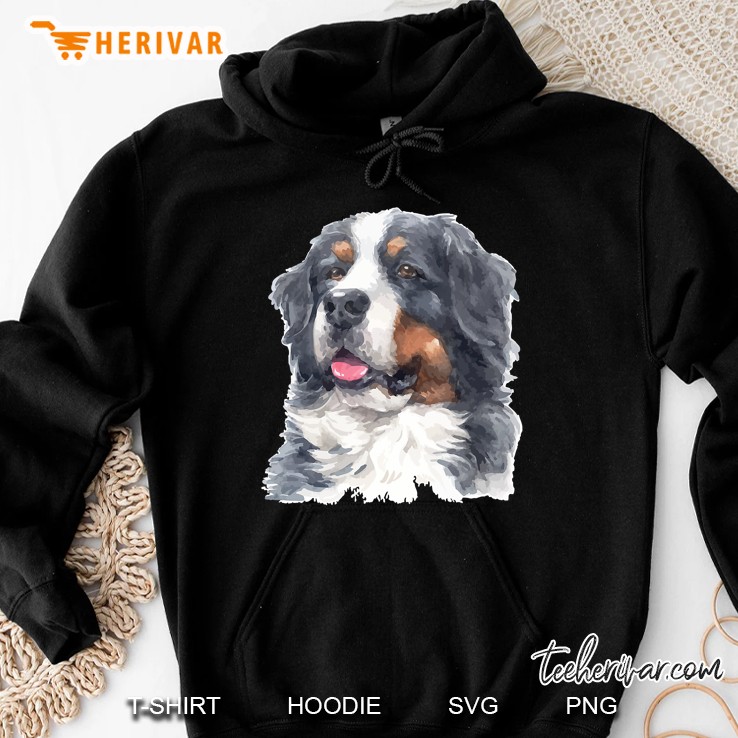 Bernese Mountain Dog Shirt - Watercolor Art Dog Gift Hoodie