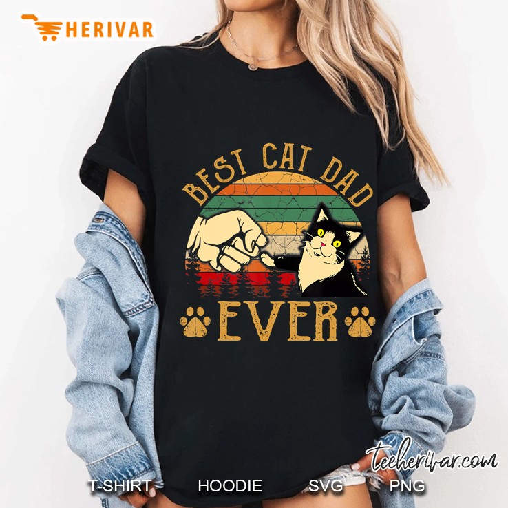 Best Cat Dad Ever Shirts Funny Cat Dad Father Vintage Gifts Ladies Tee