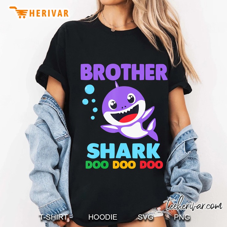 Brother Shark Gift - Cute Baby Shark Design Family Set Tee Ladies Tee