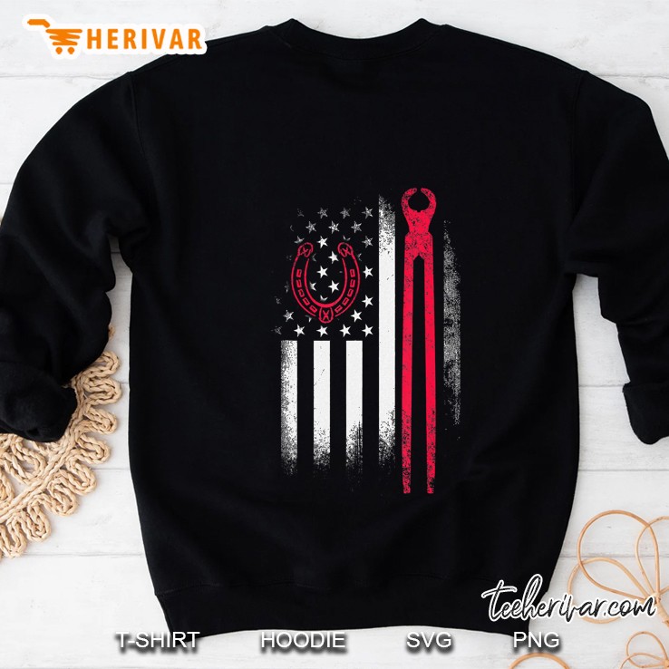 Farrier Tools Flag Horseshoe Hoof Trimming Equine Shoeing Sweatshirt