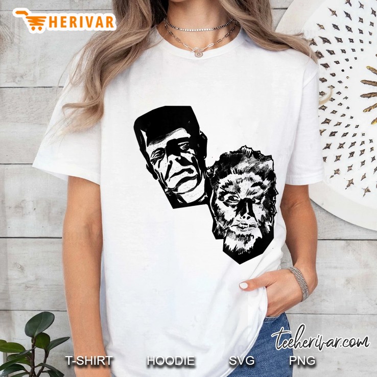 Classic Halloween Monster Poster Horror Movie Werewolf Ladies Tee