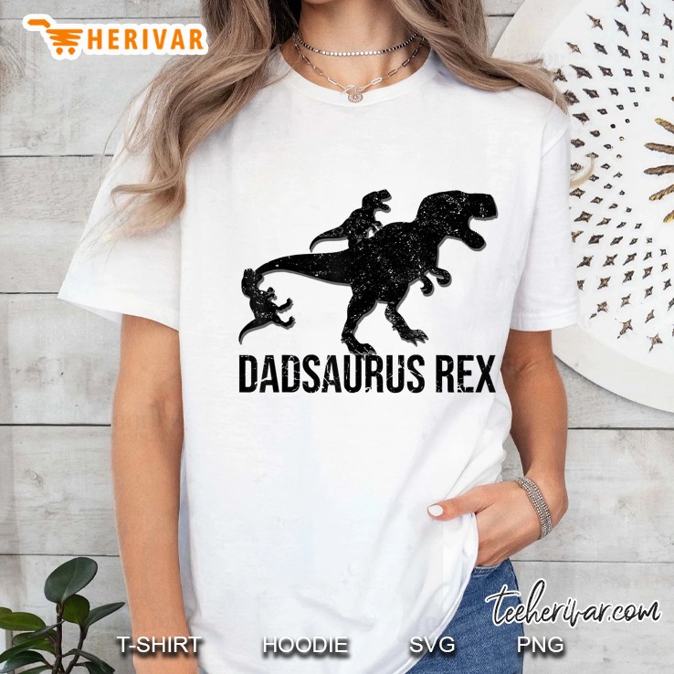 Dadsaurus Rex 2 Kids Funny Father Ladies Tee