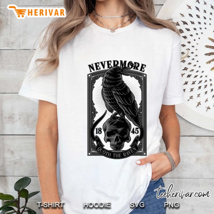 Edgar Allen Poe The Raven Nevermore Ladies Tee