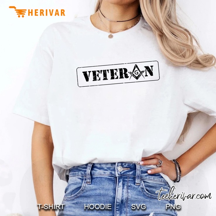 Masonic Shirt Military Veteran Freemason Square & Compass Ladies Tee