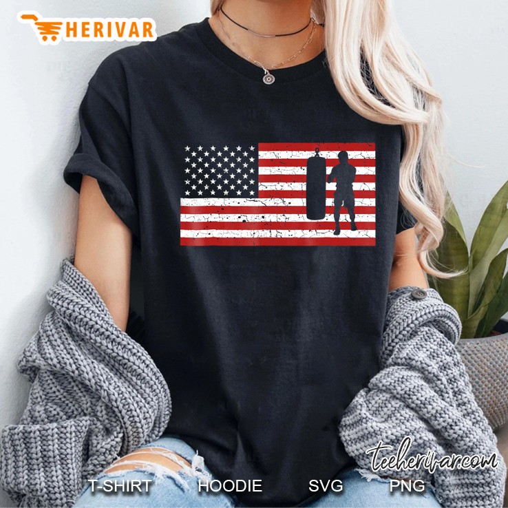 American Flag Boxing Ladies Tee
