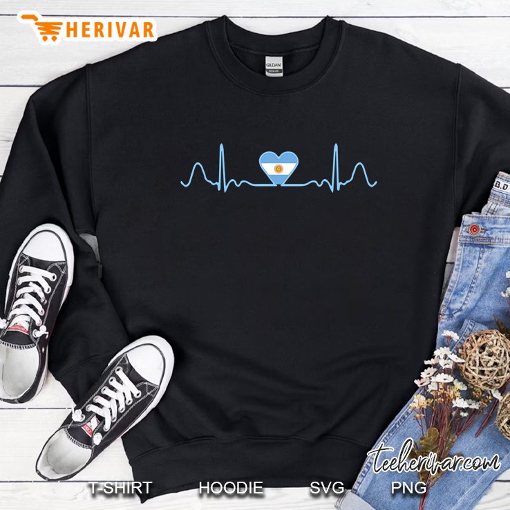 Argentina Flag Heartbeat Proud Argentine Sweatshirt