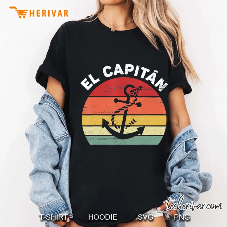 El Capitan Shirt Anchor Pontoon Captain Skipper Gift For Men Ladies Tee