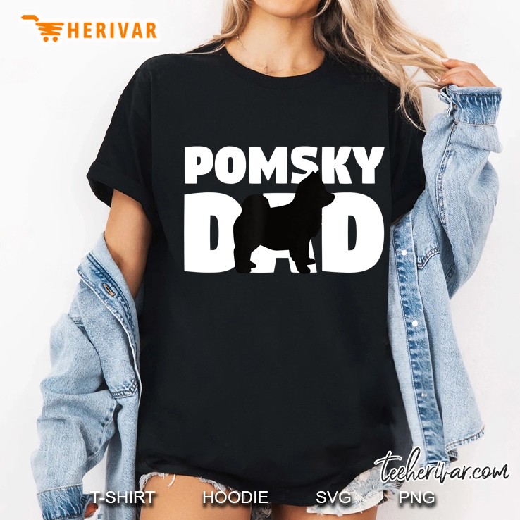 Pomsky Dad Pomsky Gift Father Dog Dad Ladies Tee