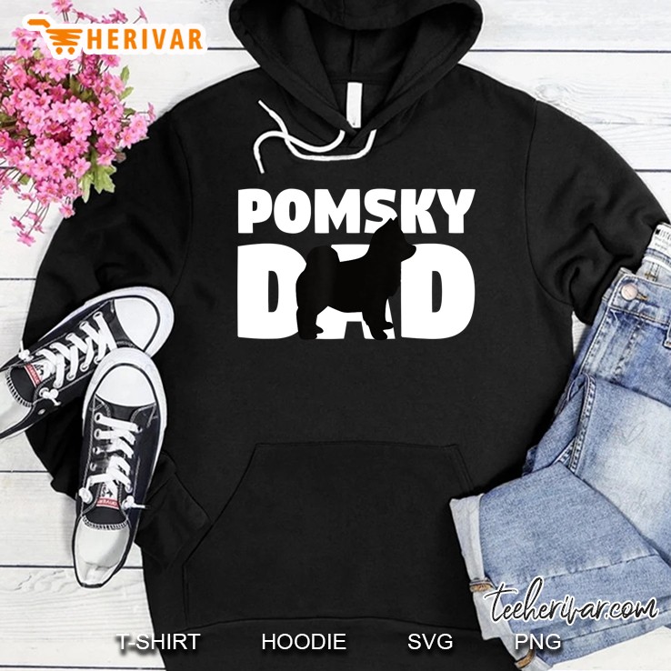 Pomsky Dad Pomsky Gift Father Dog Dad Hoodie