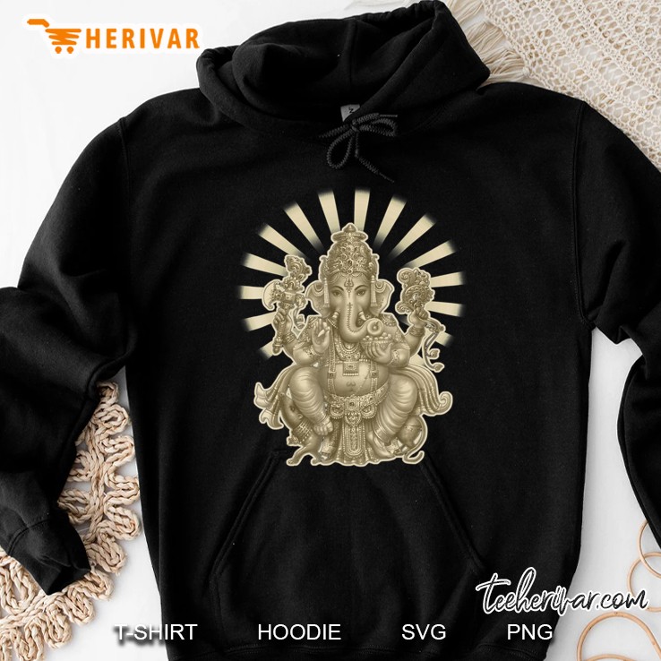 Sepia Ganesh Yoga Tshirt Hoodie