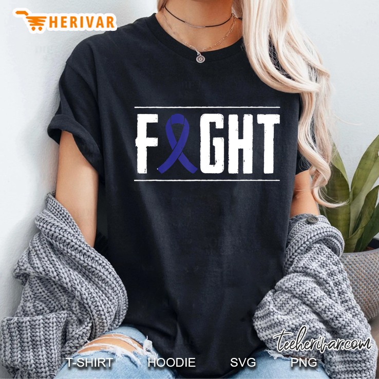 Colon Cancer Awareness Fight Cancer Ribbon Ladies Tee