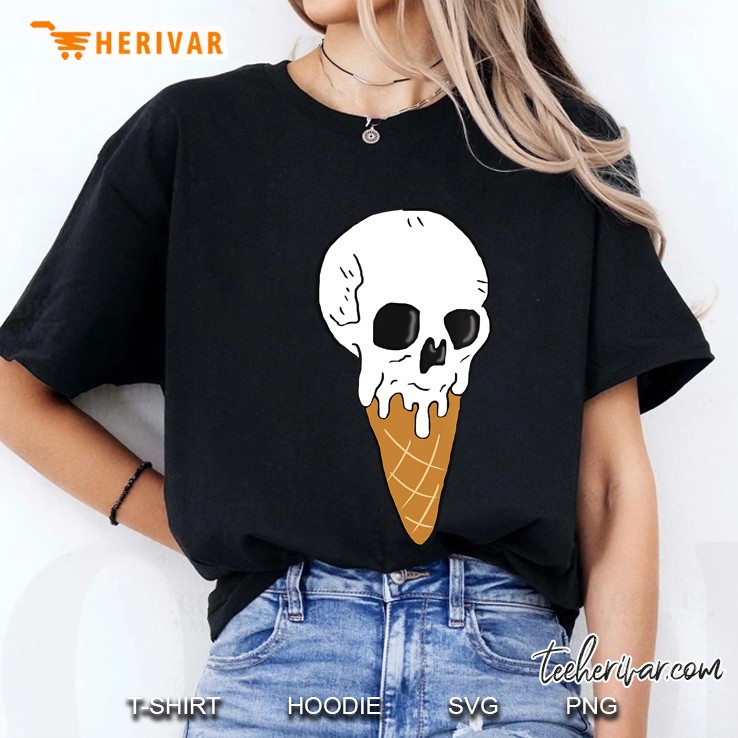 Cool Ice Cream Skull Cone Ladies Tee
