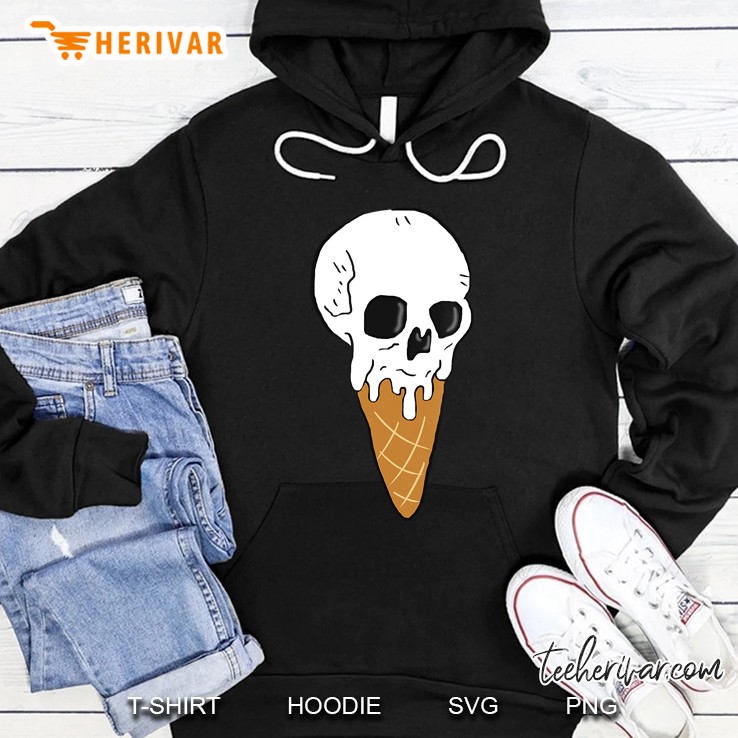 Cool Ice Cream Skull Cone Hoodie