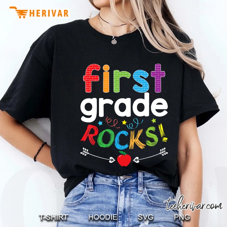First Grade Rocks Funny 1St Graders & Teachers Ladies Tee