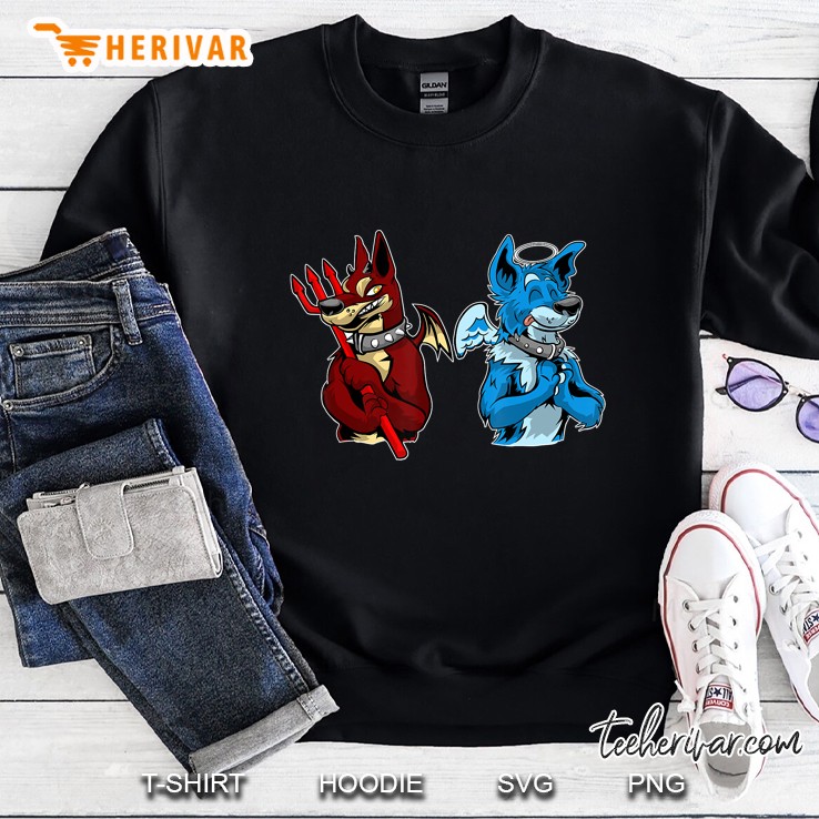 Good Vs Evil Shirt - Doberman Pinscher Wolf Dog Furry Shirt Mugs