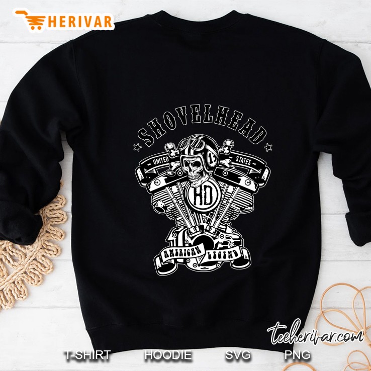 Hd Shovelhead American Motorcycle Legend Vtwin Engine Skull Sweatshirt
