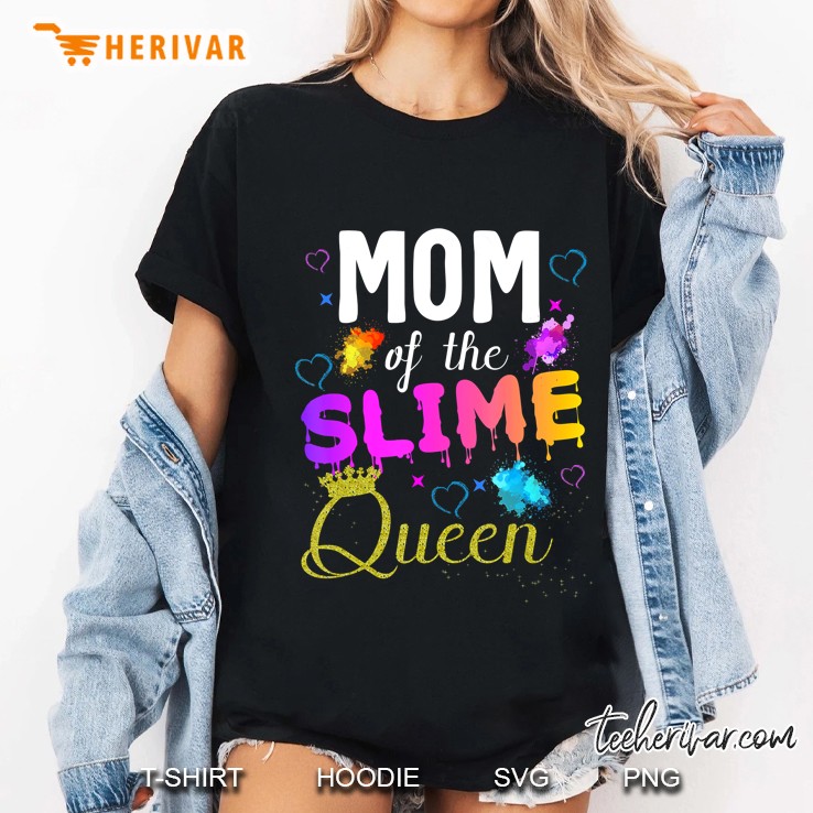 Mom Of The Slime Queen Crown Birthday Matching Party Outfit Hoodie