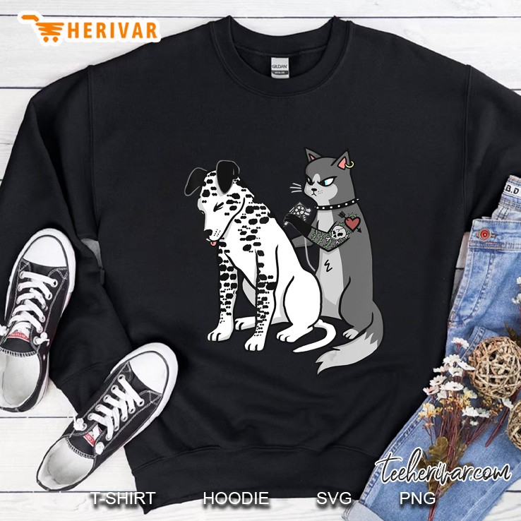 Tattoo Cat Inked Dalmatian Cartoon Sweatshirt