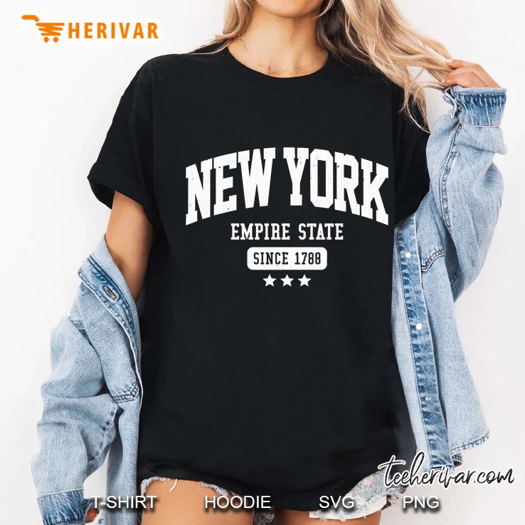 Vintage New York Empire State Nyc Weathered (Dark) Ladies Tee