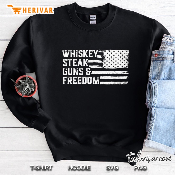 Whiskey Steak Guns And Freedom American Flag 4Th Of July Mugs