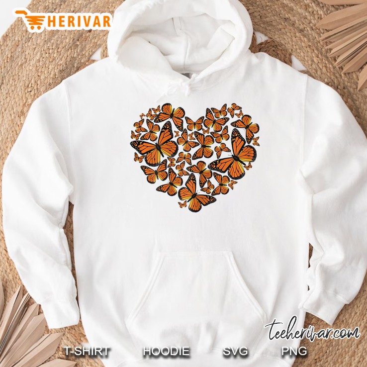 Monarch Butterfly Love Heart Tshirt Gift For Women And Girls Mugs