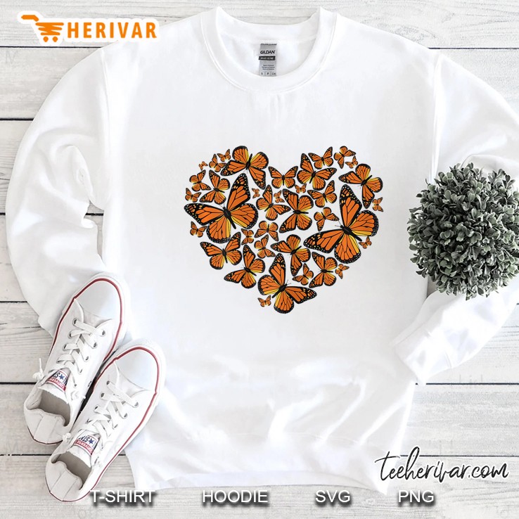 Monarch Butterfly Love Heart Tshirt Gift For Women And Girls Mugs