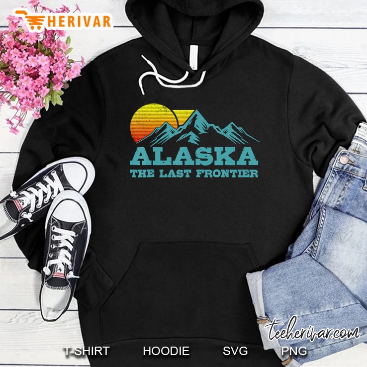 Alaska The Last Frontier Vintage Mountains Sunset Souvenir Hoodie
