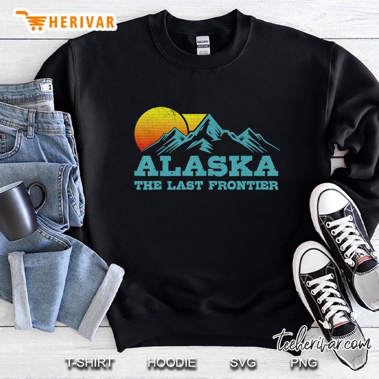 Alaska The Last Frontier Vintage Mountains Sunset Souvenir Sweatshirt