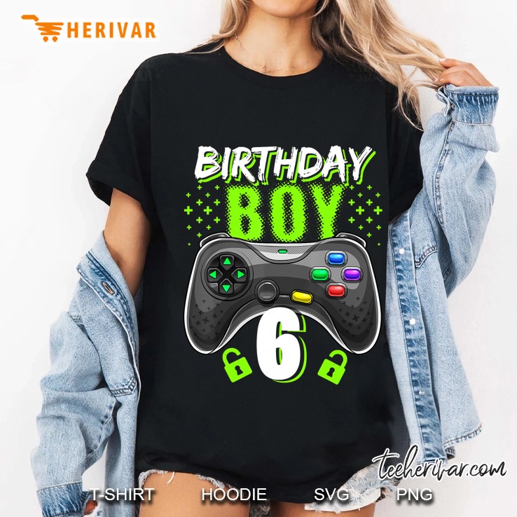 Birthday Boy 6 Video Game 6Th Birthday Gift Ladies Tee