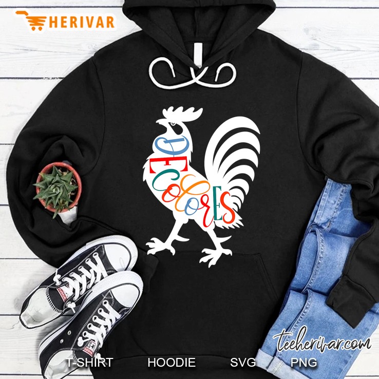 Decolores Cursillo Rooster White Silhouette Faith Design Hoodie