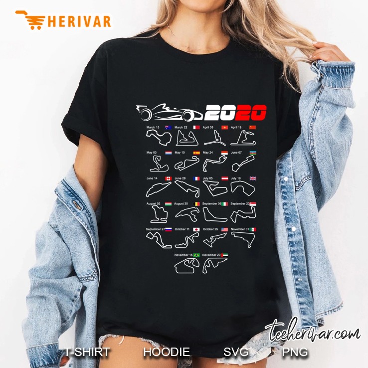 Calendar Formula Race Cars 2020 Circuits V2 Hoodie