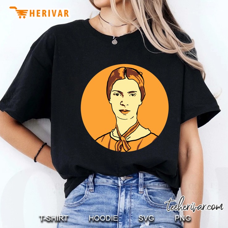 Emily Dickinson Orange Portrait Hoodie