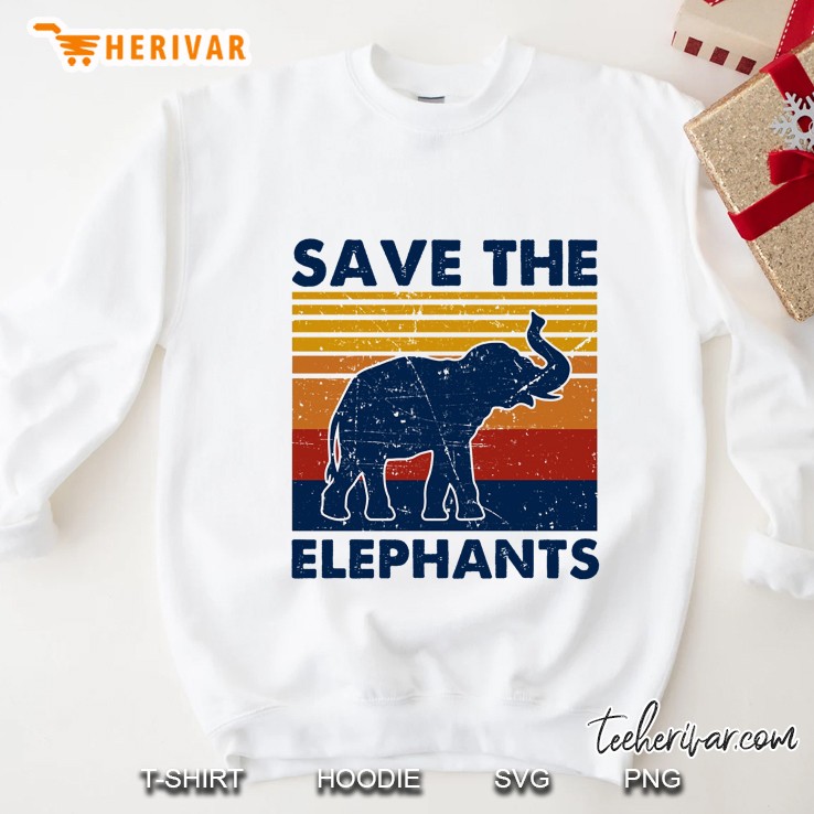 Save The Elephants Elephant Silhouette Vintage Version Sweatshirt