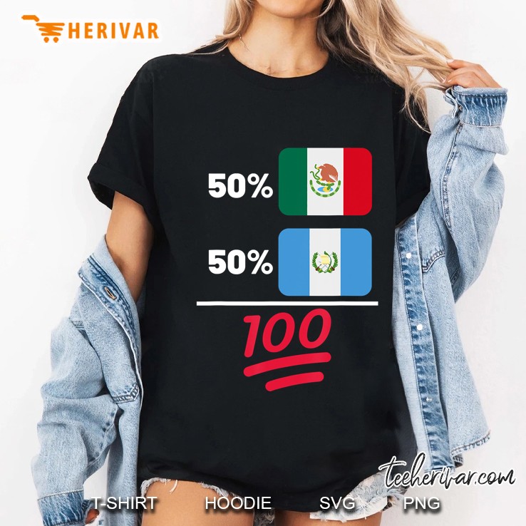 Guatemalan Plus Mexican Flag Heritage Gift Ladies Tee