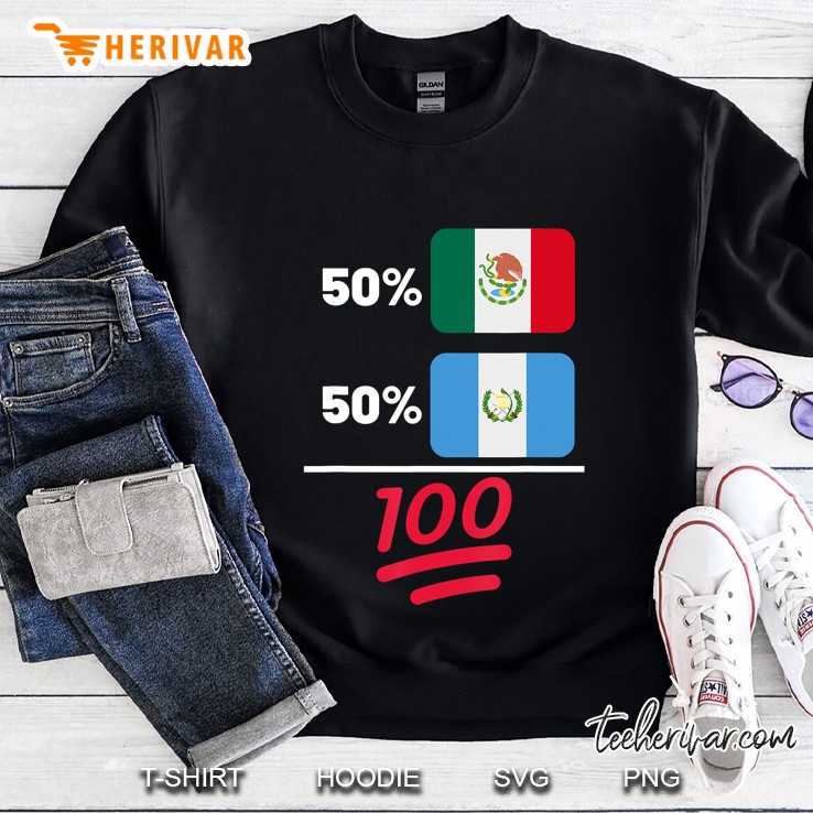 Guatemalan Plus Mexican Flag Heritage Gift Sweatshirt