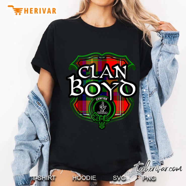 Boyd Surname Scottish Clan Tartan Shield Badge Ladies Tee