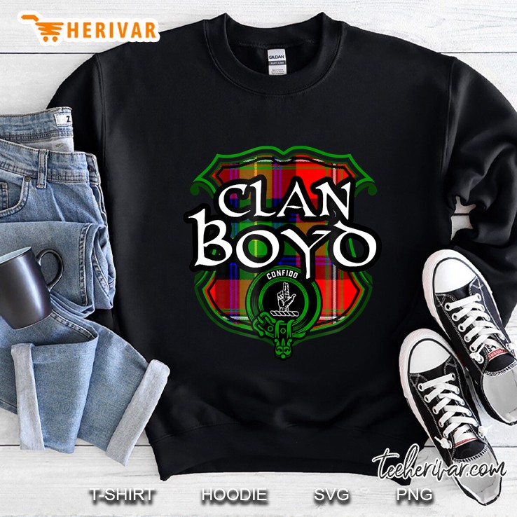 Boyd Surname Scottish Clan Tartan Shield Badge Sweatshirt