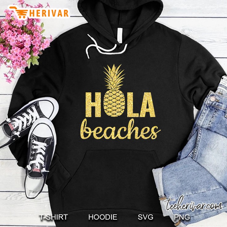 Gold Hola Beaches Fun Quote Sayings Funny Pun Pineapple Cool Premium Mugs