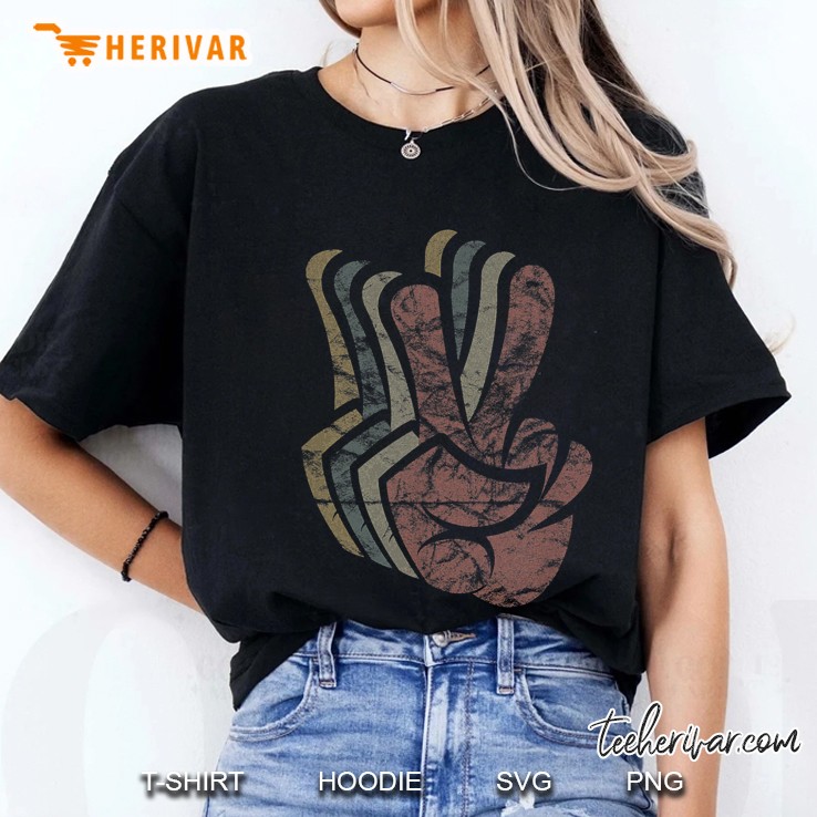 Hippie Peace Sign Retro Vintage Groovy Love 60S 70S Ladies Tee