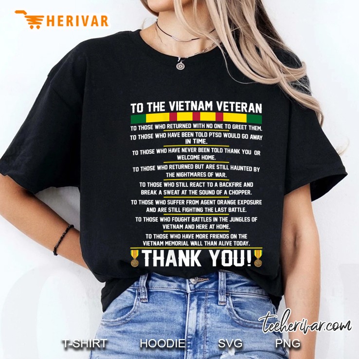 Mens Thank You To The Vietnam Veterans - Gift Tee Ladies Tee