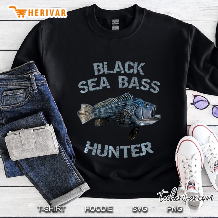 Black Sea Bass Hunter Black Sea Bass Shirt Rock Bass Mugs