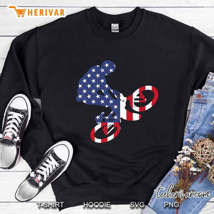Bmx Usa Flag Gif For All Bicycle American Riders Sweatshirt