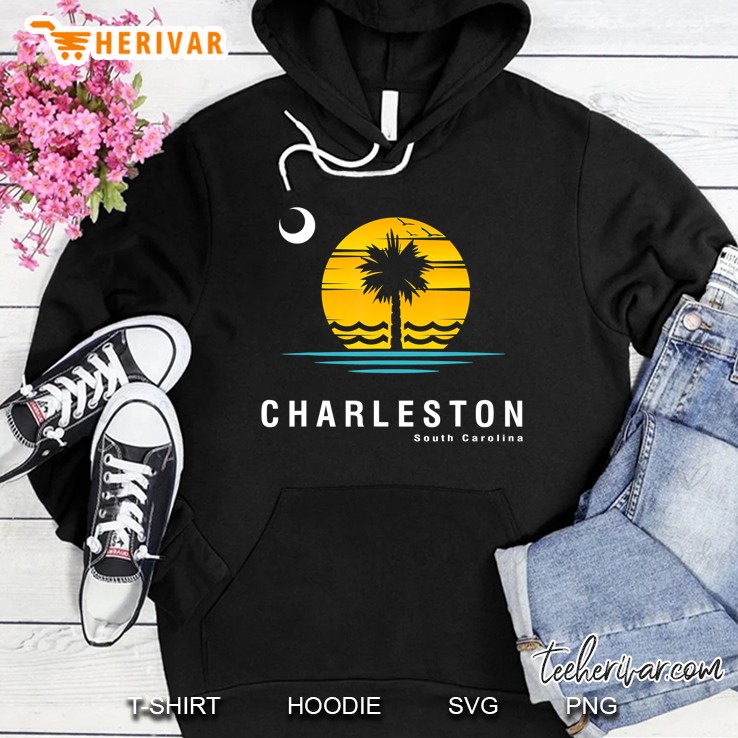 Charleston South Carolina Palmetto Moon With Sunset Hoodie