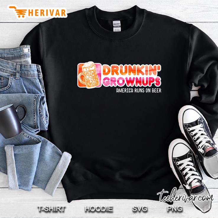 Drunken Grownups American Dad Run On Beer Funny Sweatshirt