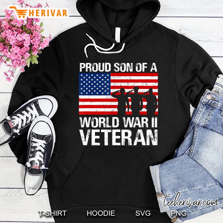 Military Family Gift Proud Son Of A Wwii Veteran Hoodie